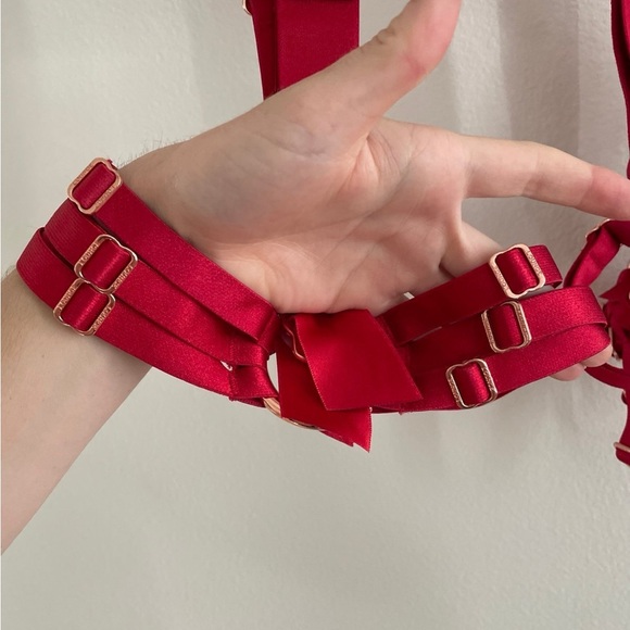 NWOT Lounge Luna Red Lingerie Set 32C and small - Picture 8 of 11